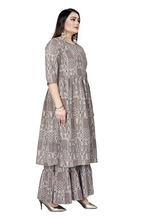 Kurti with double layer Sharara -1 uploaded by WILLMAKE on 4/2/2023