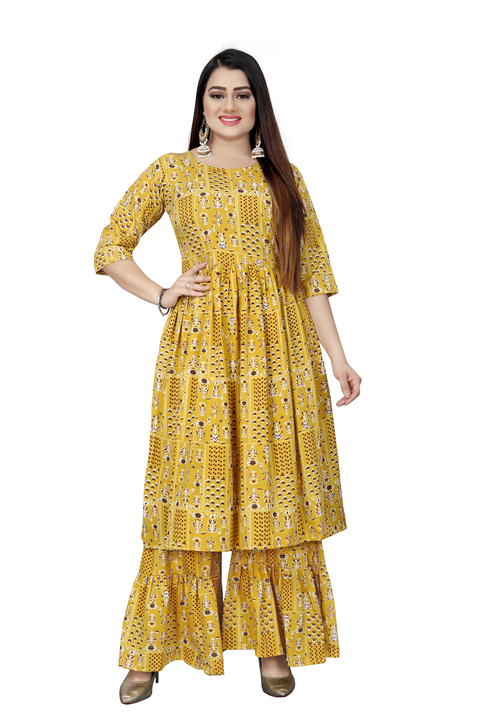 Kurti with double layer Sharara -1 uploaded by business on 4/2/2023