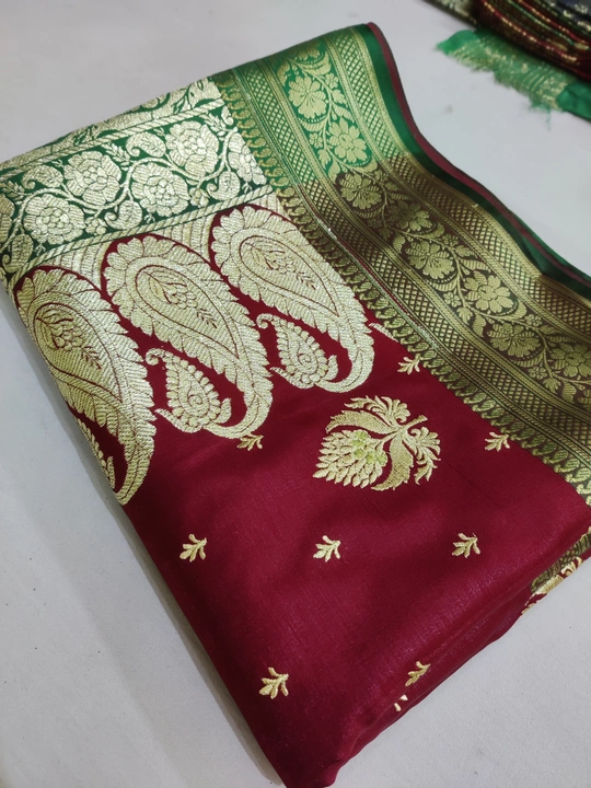 Banarasi silk saree with embroidery work  uploaded by Rizwan fabrics on 4/2/2023