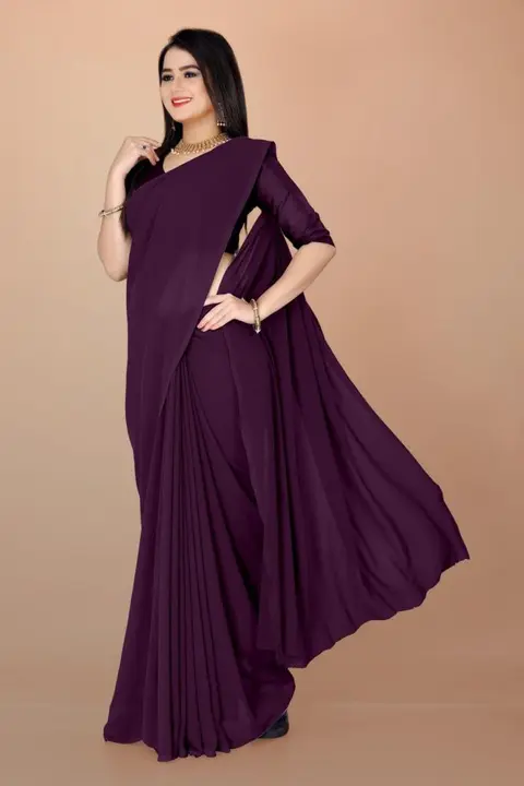 Aria.com Present New Georgette Plain Saree  uploaded by business on 4/2/2023