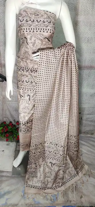 Khadi cotton madhubani print suit uploaded by ROJI.HANDLOOM.SILK  on 4/2/2023