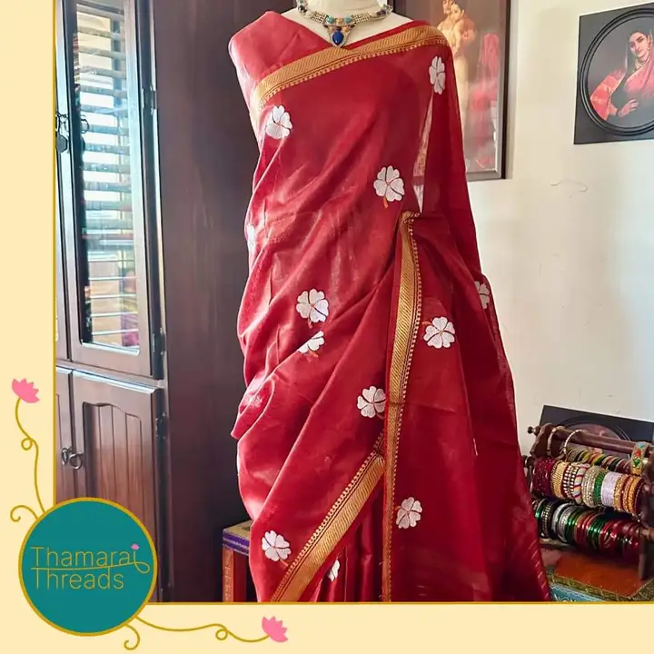 PURE silk Embroidery sarees  uploaded by ROJI.HANDLOOM.SILK  on 4/2/2023