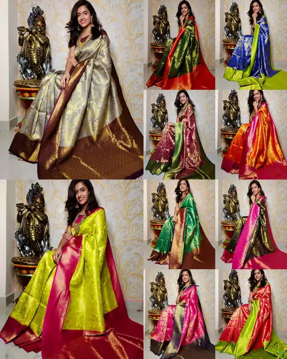 Emulating the enchantment of the night sky twinkling with millions of stars,  *Kanchipuram Silk Sare uploaded by A.S creation on 4/2/2023