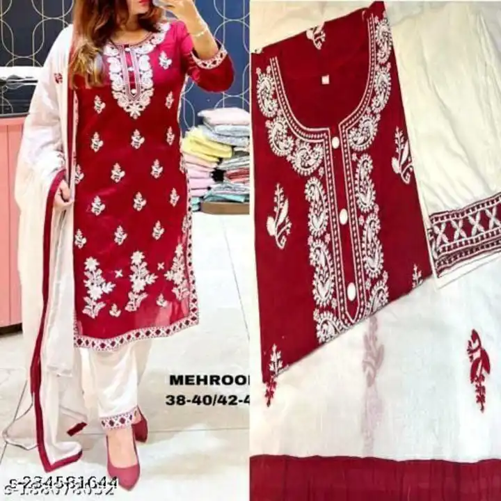 Rayon with beautiful embroidery  uploaded by Heena fashion house on 4/2/2023