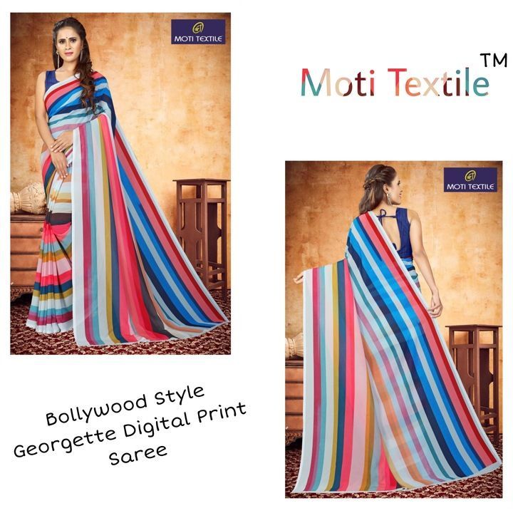 Georgette Digital Print Saree uploaded by business on 3/2/2021