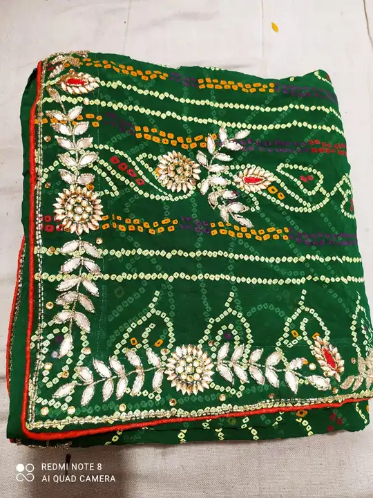 🌹 special  Georgette fabric of bhandej  karas saree*🌹🌹

👌👌 *Beautiful  hand  Gota Patti work*  uploaded by Gota Patti manufacturing on 4/2/2023