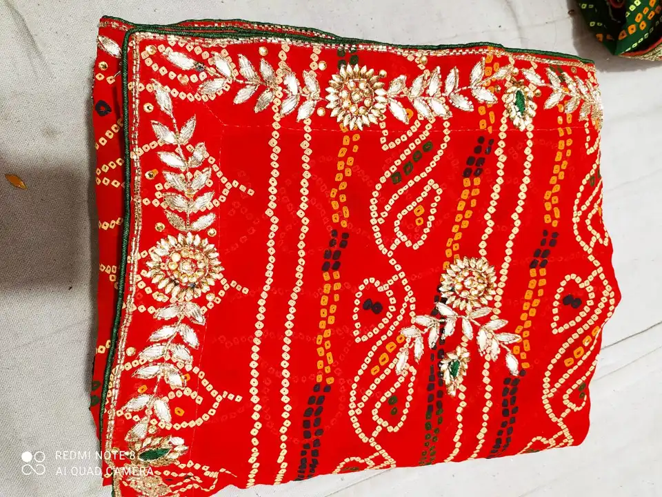 🌹 special  Georgette fabric of bhandej  karas saree*🌹🌹

👌👌 *Beautiful  hand  Gota Patti work*  uploaded by Gota Patti manufacturing on 4/2/2023