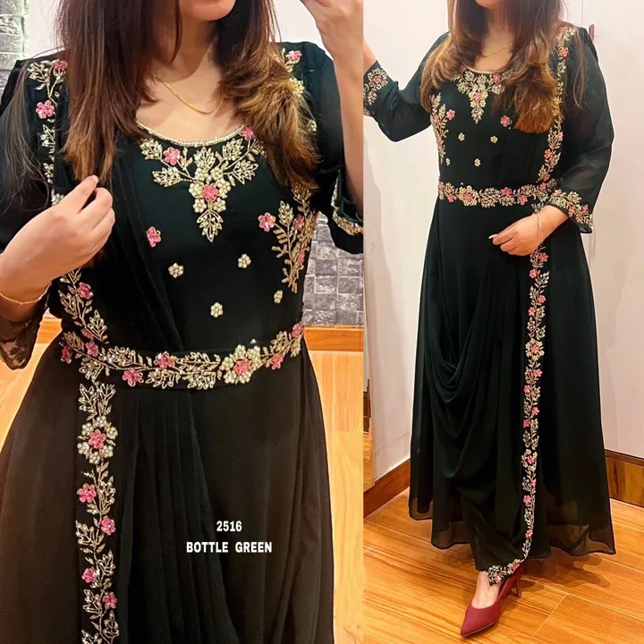 Indo Western Saree Style Gown uploaded by Bela Enterprise  on 4/2/2023