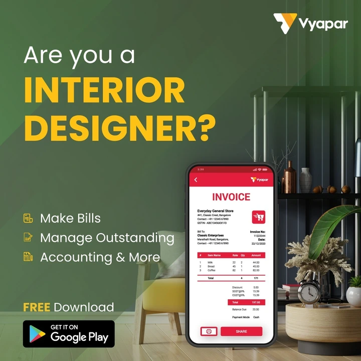 Vyapar app for interior design  uploaded by business on 4/3/2023