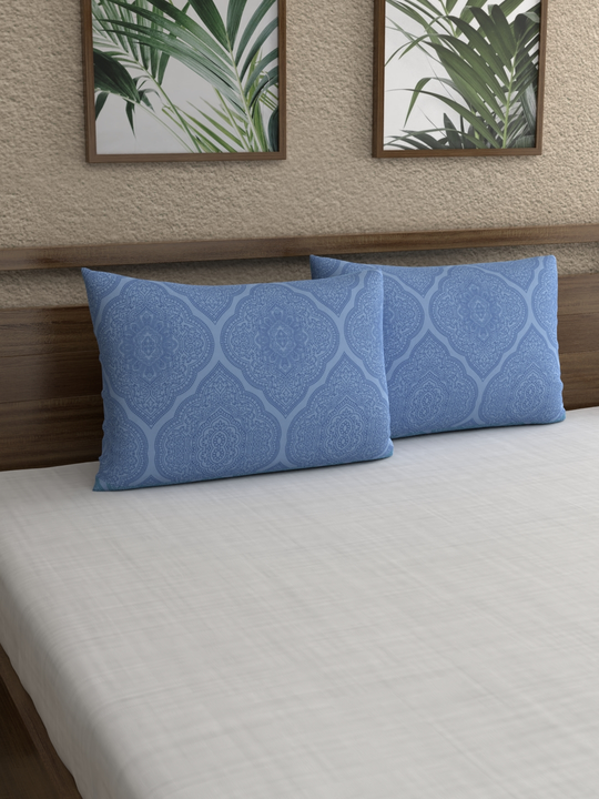 Blue Abstract Printed Pillow Covers uploaded by Esskay International on 4/3/2023