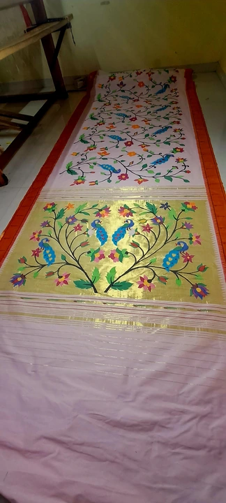 The rial Paithani saree .on handloom  totally hadm uploaded by Paithani saree manufacturer on 4/3/2023