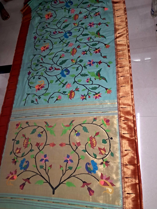 The rial Paithani saree .on handloom  totally hadm uploaded by Paithani saree manufacturer on 4/3/2023