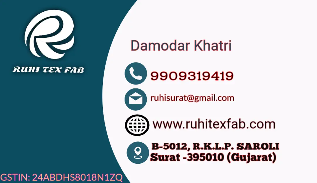 Visiting card store images of RUHI TEX FAB