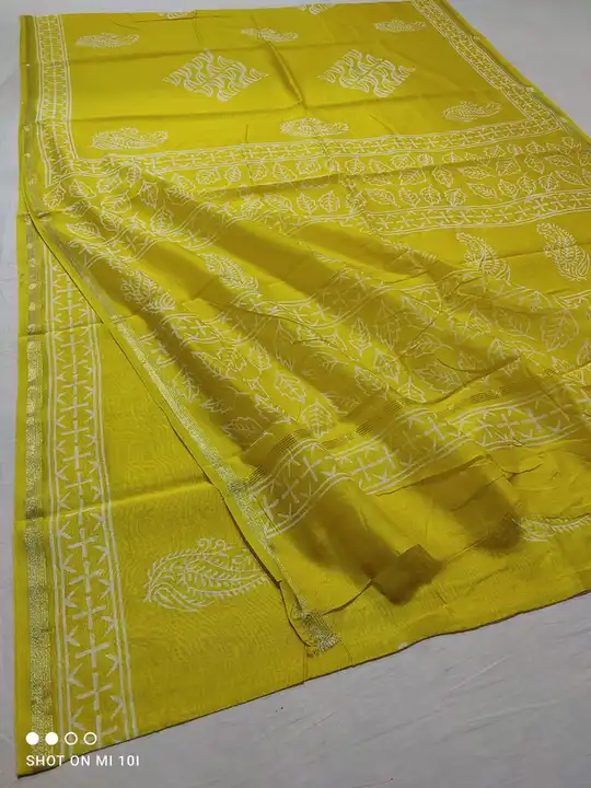 handbook attractive vegetables dye printed saree uploaded by Virasat kala chanderi on 4/3/2023