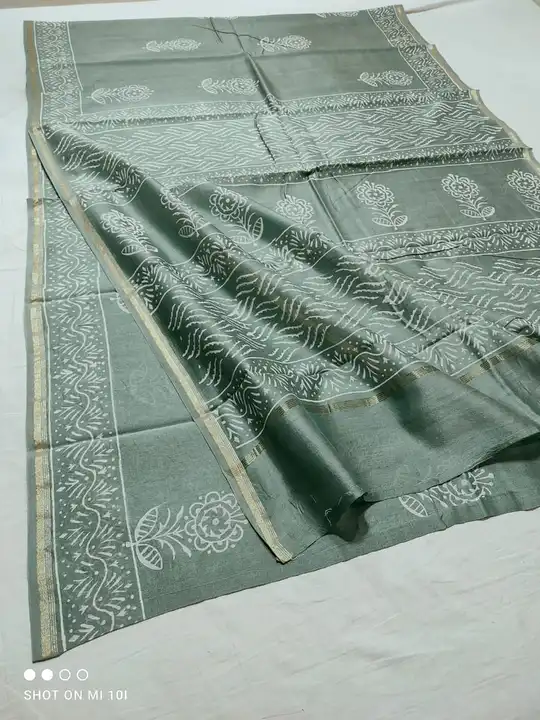 handbook attractive vegetables dye printed saree uploaded by Virasat kala chanderi on 4/3/2023