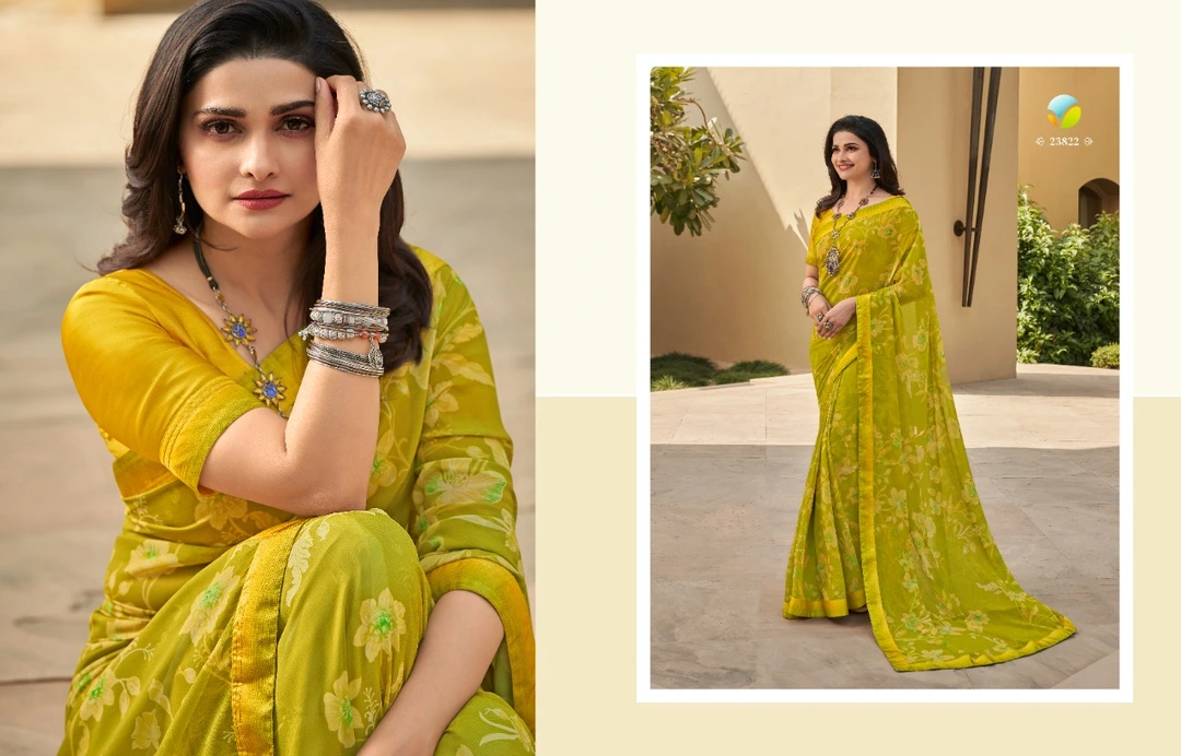 Yellow saree uploaded by Fatema Fashion on 4/3/2023