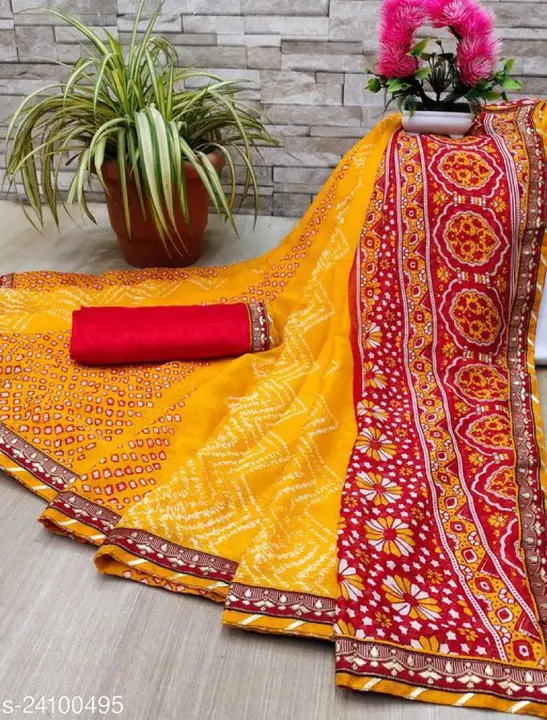 Bandhani printed saree uploaded by Fatema Fashion on 4/3/2023