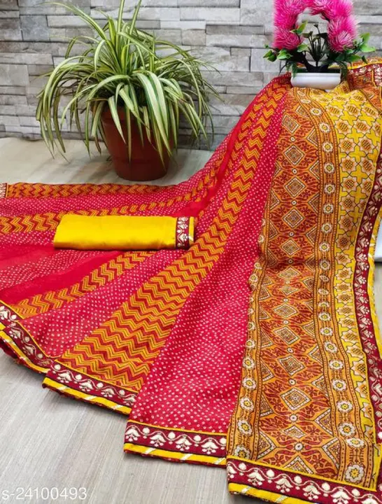 Fancy printed saree uploaded by Fatema Fashion on 4/3/2023