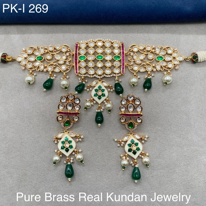 Real Kundan necklace ser uploaded by Sb designs on 4/3/2023