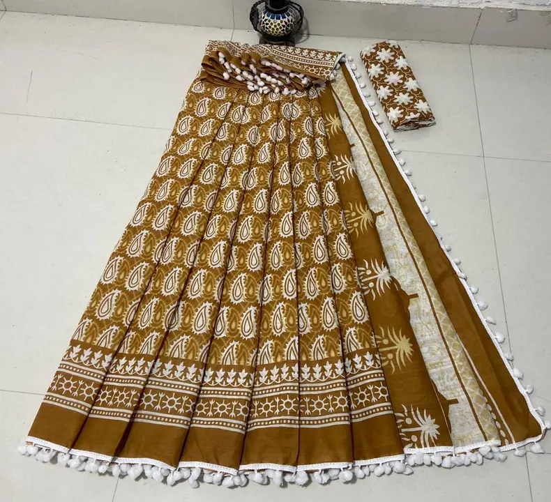 Hand block print cotton mulmul sarees  uploaded by Shree jujhar handicrafts on 4/3/2023