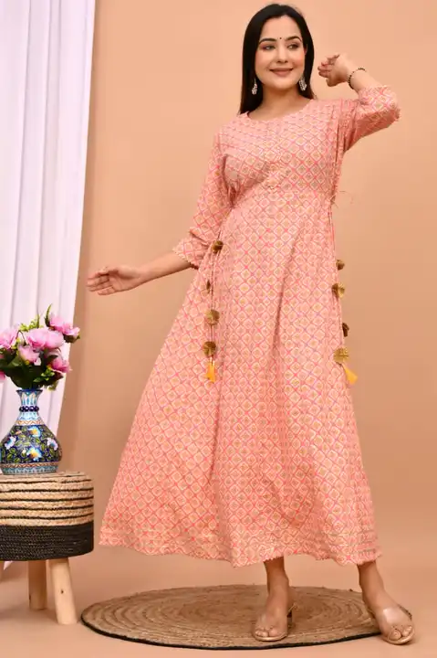 Presenting pure cotton Hands print knee length one piece dress 👗🥻 uploaded by Shree jujhar handicrafts on 4/3/2023