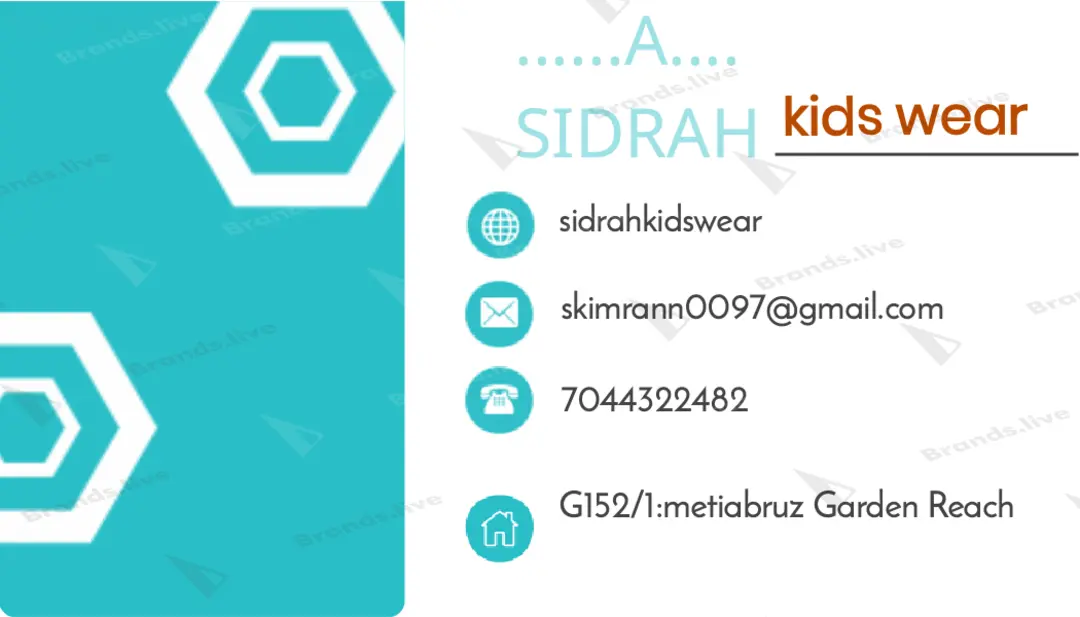 Visiting card store images of Sidrah kids wear