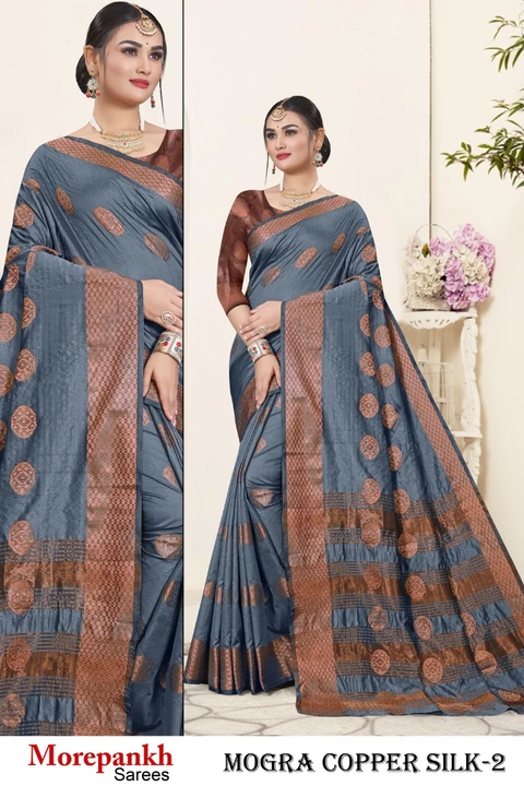 Top dyed 100% washable in silk fabric with copper jari uploaded by Sk sarees on 4/3/2023