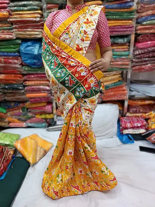 Today sale price 
🥻🥻🥻🥻🥻SAREE DETAIL*
*SAREE FABRIC : PATOLA SILK👘👘👘👘*


*SAREE WORK : FANCY uploaded by Gotapatti manufacturer on 4/3/2023