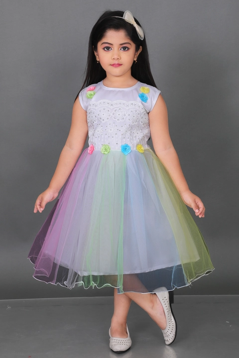 SPAMitude Girls Embellished Multicolor Gown Dress uploaded by PRIMIK CREATIONS on 4/4/2023
