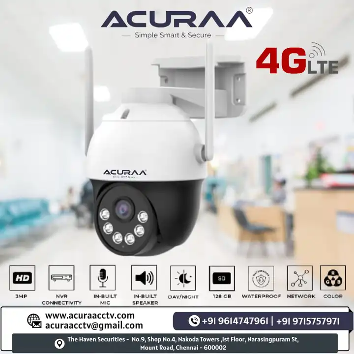 Acuraa 4g 3mp Ptz camera uploaded by The Haven Securities on 4/4/2023