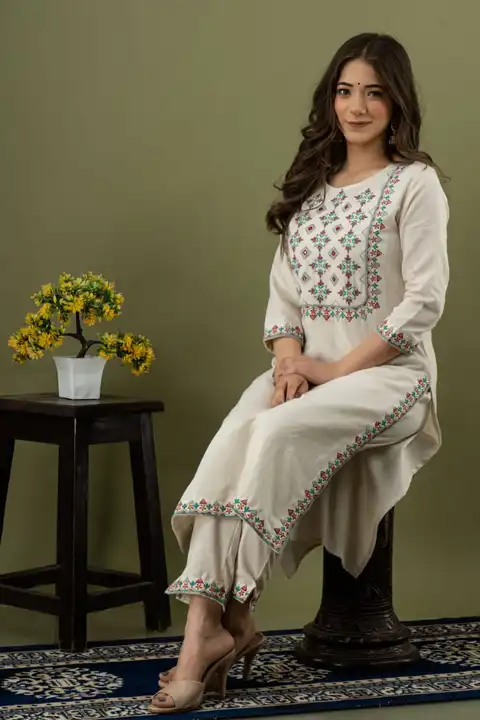 ✨Beautiful Cotton flex kurti with cotton flex pant 

✨In Very Fine Cotton Flex Fabric 

✨Fully Embro uploaded by Aman Nama on 4/4/2023