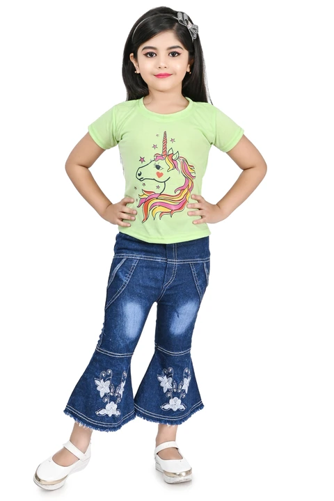 SPAMitude Girls Cotton Top and Jeans Combo uploaded by business on 4/4/2023
