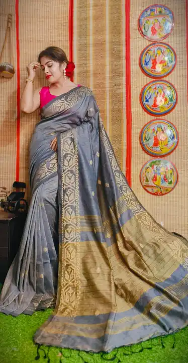 Handloom khadi cotton saree with blouse pieces  uploaded by Sujata saree cantre on 4/4/2023