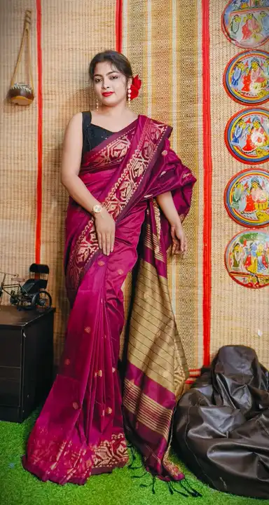 Handloom Khadi cotton saree with blouse pieces  uploaded by Sujata saree cantre on 4/4/2023
