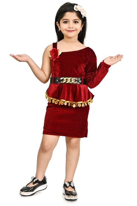 SPAMitude Girl's Velvet Sequin Dress uploaded by business on 4/4/2023