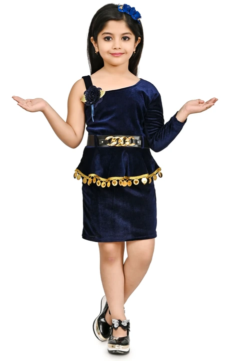 SPAMitude Girl's Velvet Sequin Dress uploaded by MAMA COLLECTIONS on 4/4/2023