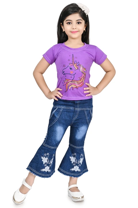SPAMitude Girl's Cotton Top & Jeans Set Dress uploaded by MAMA COLLECTIONS on 5/31/2024