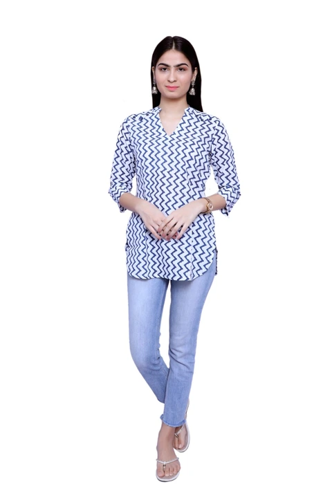 Blue stripped kurti  uploaded by business on 4/4/2023