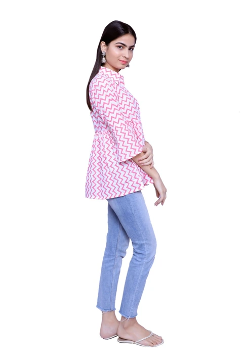 Pink stripped frock style kurti uploaded by MAHB on 4/4/2023
