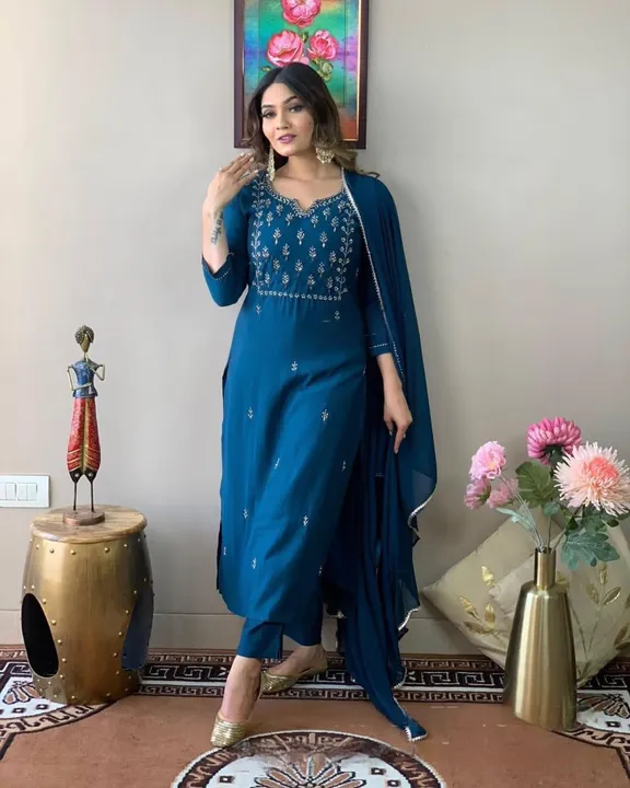 KURTI PANT DUPPATA uploaded by FASHION VALLEY on 4/4/2023