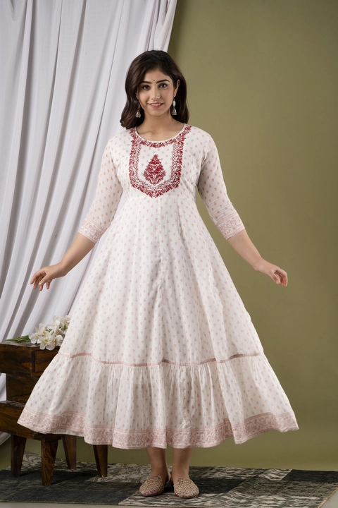 HARITA Voile Embroidered Floor Length Gowns  uploaded by business on 4/4/2023