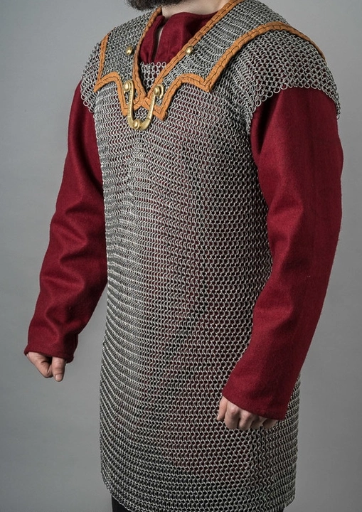 Chainmail 9mm butted 16 gauge leather shoulder lorica Hamata size M my contact number uploaded by business on 4/4/2023