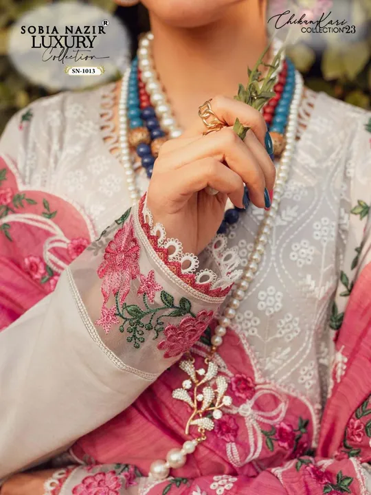 Sobia Nazir lawn embroidery with chikankari  uploaded by Heena fashion house on 4/4/2023