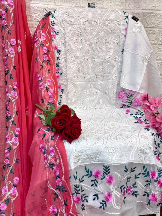 Sobia Nazir lawn embroidery with chikankari  uploaded by Heena fashion house on 4/4/2023