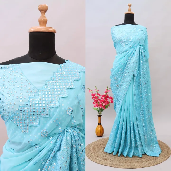 *Georgette hit design |*

Superb Soft Refined Georget Silk Saree With Lucknowi Thread Chikankari Wor uploaded by Maa Arbuda saree on 4/4/2023