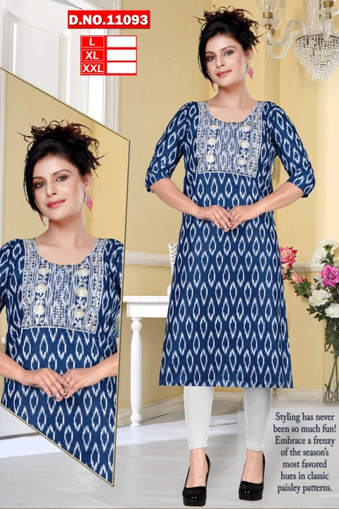Reyon embroidery kurti .price on request  uploaded by Evergreen on 4/4/2023