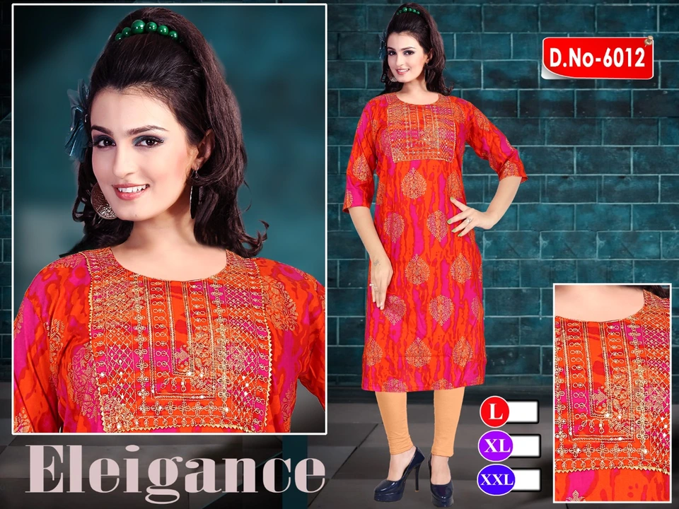 Reyon embroidery kurti .price on request  uploaded by Evergreen on 4/4/2023