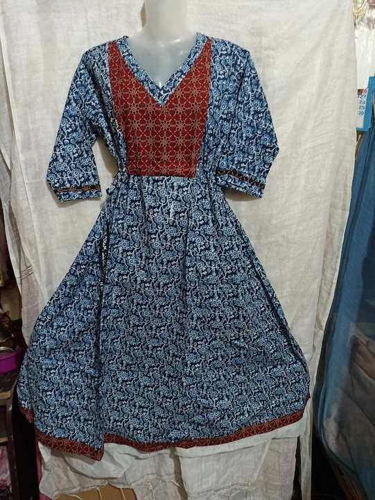 Indigo ajrakh gown uploaded by business on 4/4/2023
