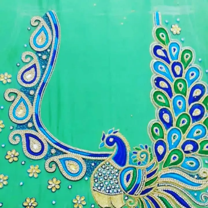 Peacock design  uploaded by Hafiz Zari work(HAND EMBROIDERY) on 4/4/2023