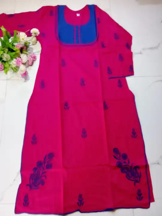 Cotton chikan handwork kurti  uploaded by business on 4/4/2023